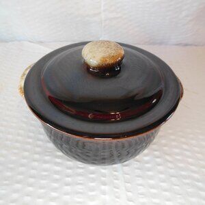 casserole dish ceramic vintage brown drip Pfalzgraff Gourmet Brown No 302 1960s
